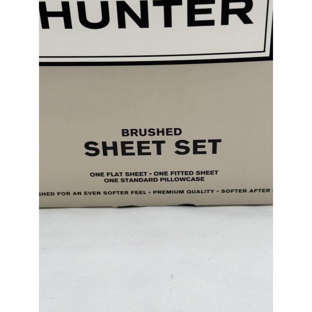 Hunter Brushed Sheet Set Twin XL X Long Twin Gray Solid Modern Dorm Bedding - Picture 3 of 6